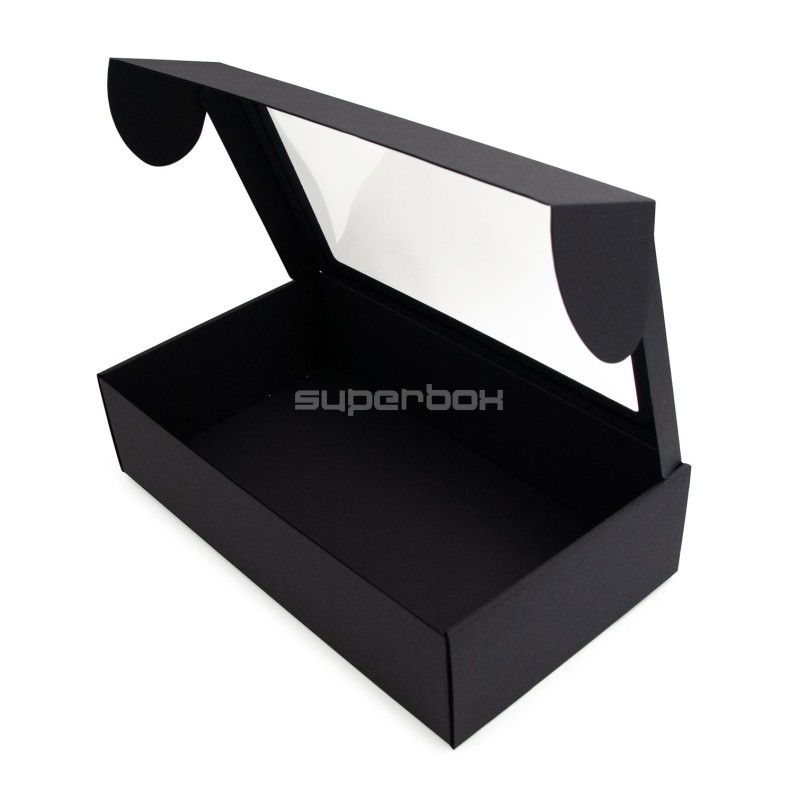 Extended Black Gift Box with Clear Window