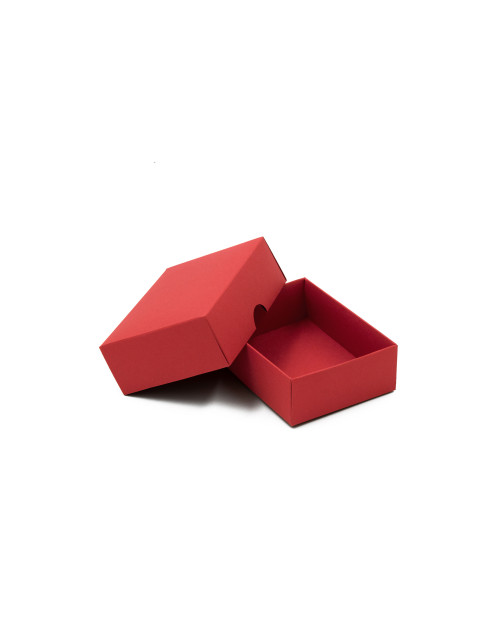 Raudona dviejų dalių maža kartono dovanų dėžutė