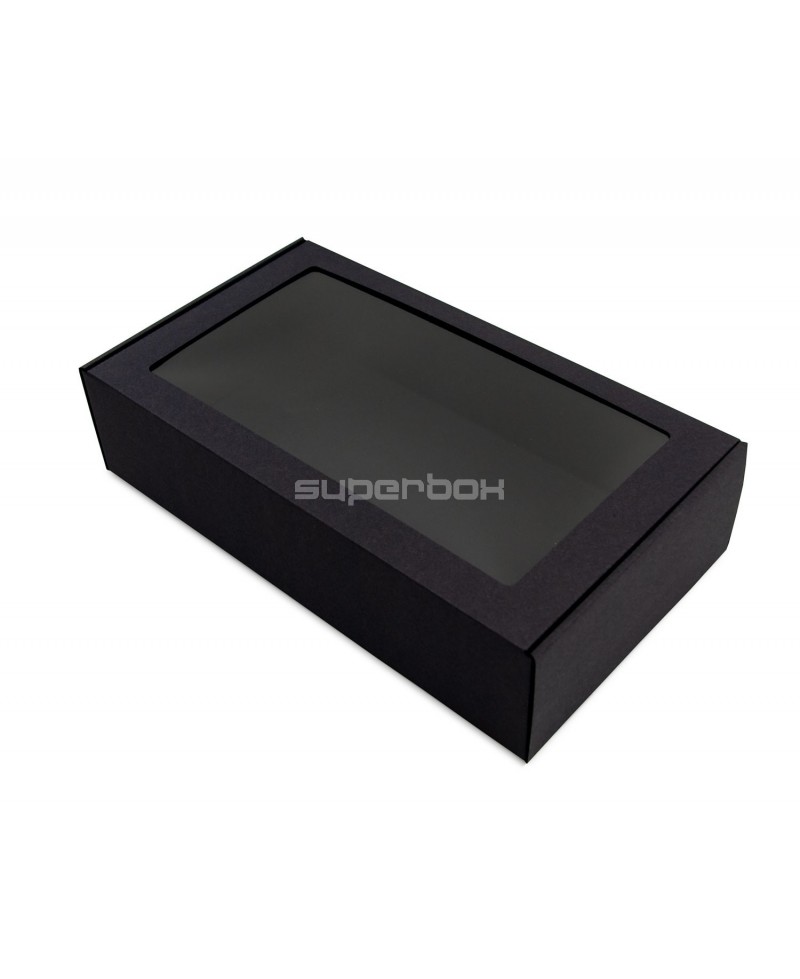 Extended Black Gift Box with Clear Window for Fancy Gifts Packaging