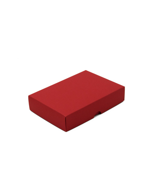 Raudona kartono dėžutė su dangteliu piniginei