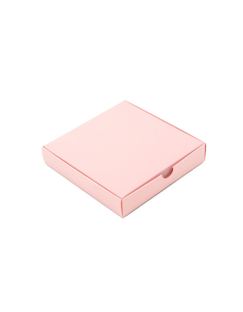 Gaiši rozā kvadrātveida kaste ar padziļinātu kartona vāku