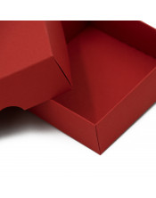 Red Two Piece Small Square Cardboard Gift Box