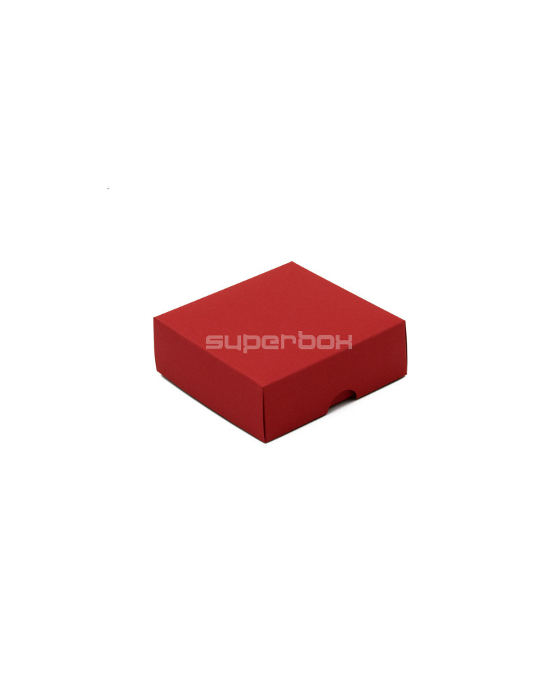 Sarkana divu gabalu maza kvadrātveida kartona dāvanu kastīte