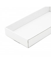 Balta plata paplāte dāvanu komplektu iesaiņošanai, garums - 23 cm