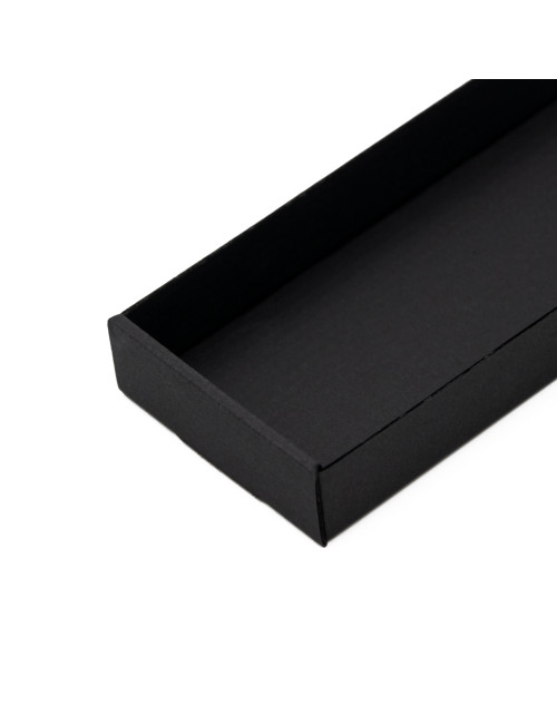 Juodas siauras padėkliukas dovanų rinkiniams pakuoti, 23 cm ilgio