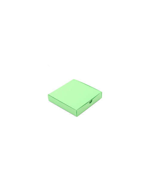 Gaiši zaļa kvadrātveida kaste ar padziļinātu kartona vāku