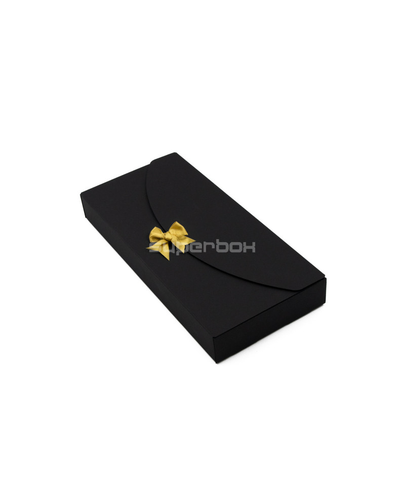 Black Oblong Box with Ribbon Closure