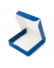 Темно-синяя коробка для печенья с прозрачным окошком