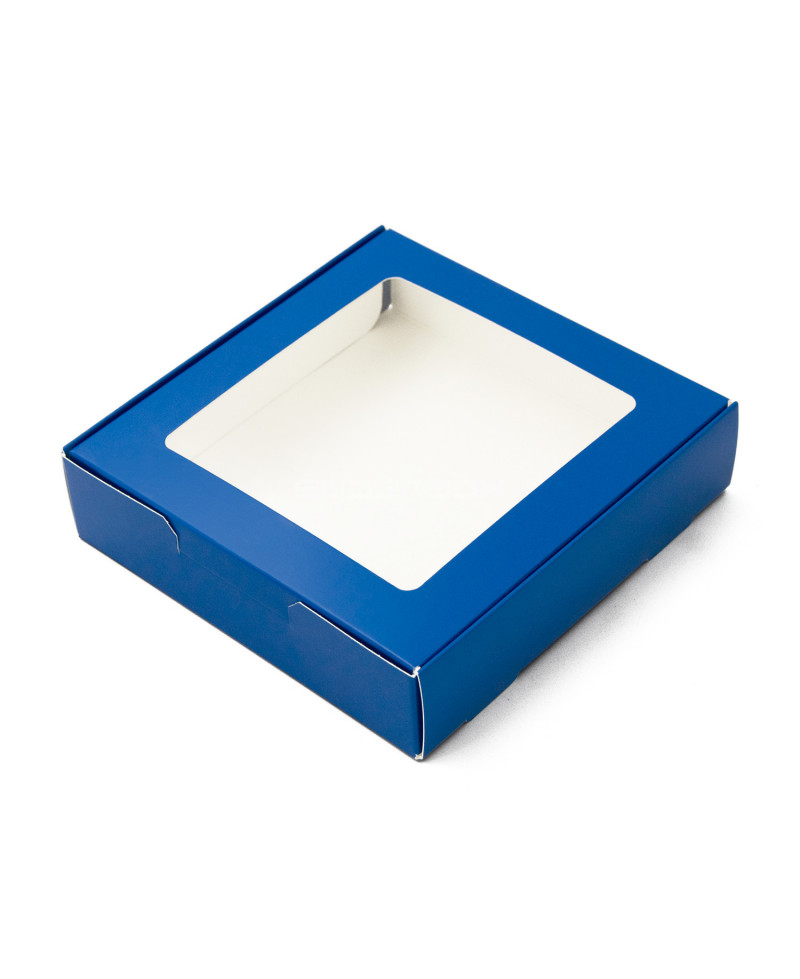 Dark Blue Cookies Box with Clear Window