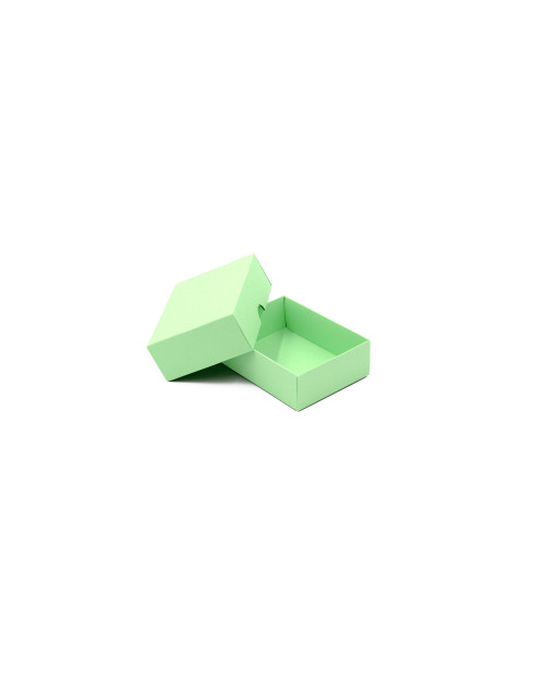Žalia dviejų dalių maža kartono dovanų dėžutė
