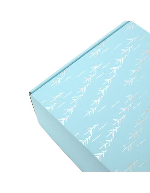 Blue A4 Box with Silver Foil Print