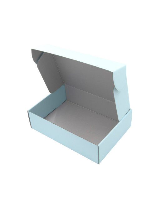 Žydra A4 formato dėžutė su folijuota sidabrine spauda