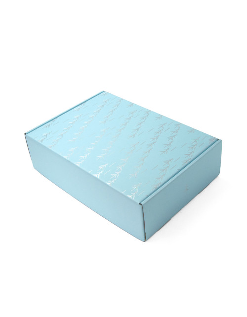 Blue A4 Box with Silver Foil Print