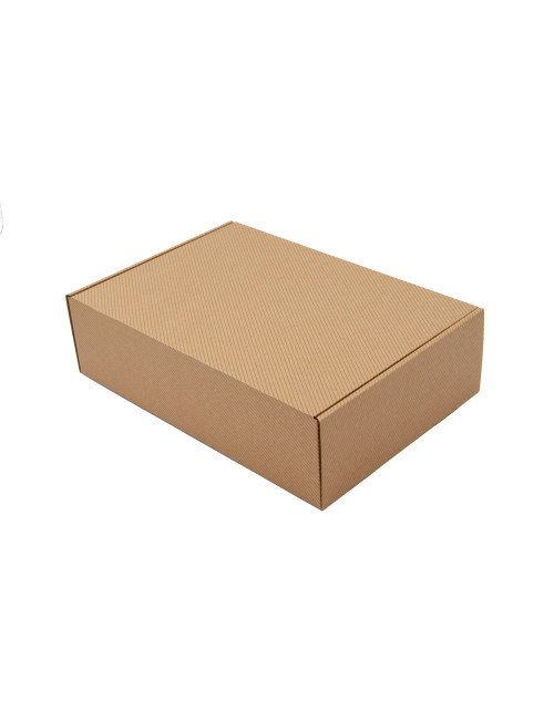 Brown A4 Size Gift Box with Brown Stripes