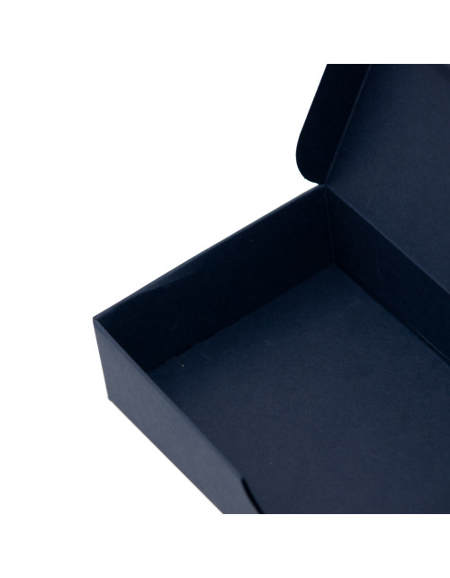 Pailga dėžutė įleidžiamu dangteliu iš mėlynos spalvos kartono