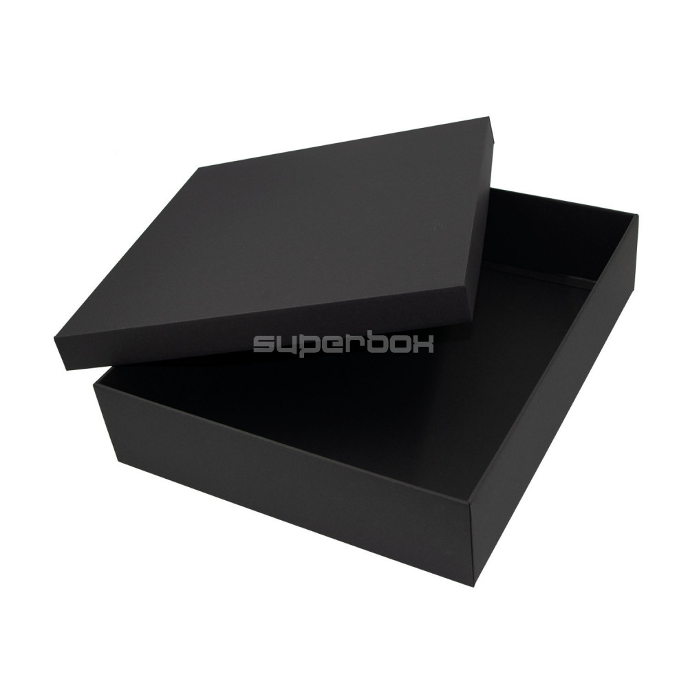 Крупногабаритная черная квадратная подарочная коробка, высота 10 см