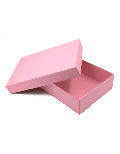 Rožinė dviejų dalių dėžutė be langelio 8,5 cm gylio