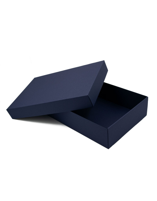 Tamsiai mėlyna dviejų dalių dėžutė be langelio 8,5 cm gylio