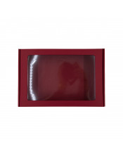 Ярко-красная подарочная коробка формата А4 с окошком