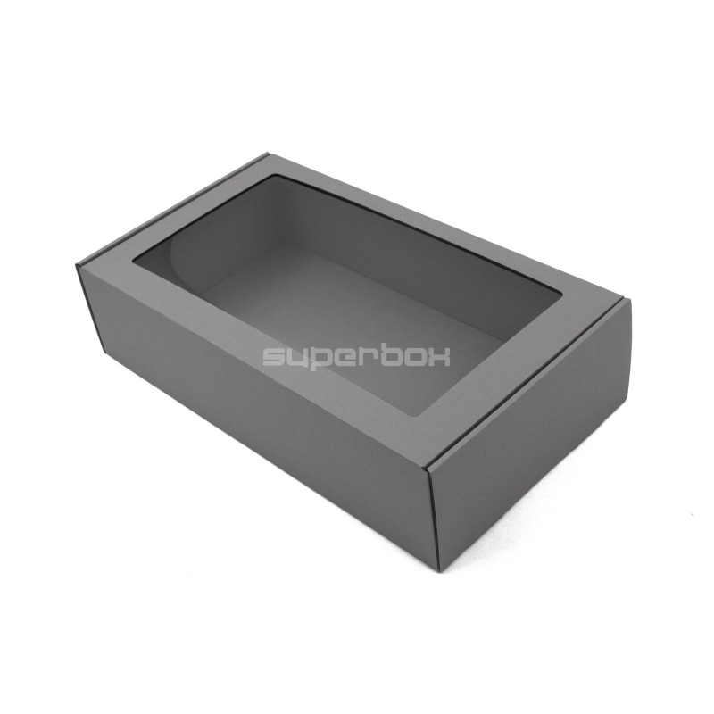 Beautiful Grey Gift Box with Clear Window