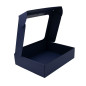 Navy Blue Gift Box with Clear Window for 3 Bottles