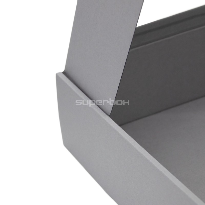 Grey Gift Box with Clear Window for 3 Bottles