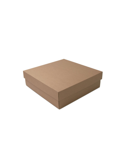 Didelė ruda kvadratinė dovanų dėžė, 10 cm aukščio