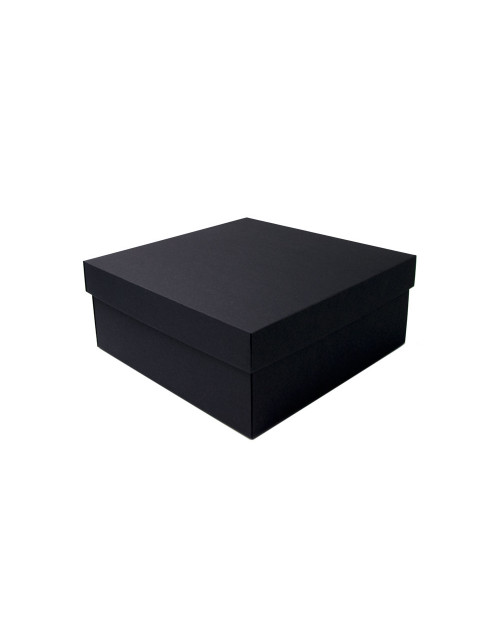 Didelė juoda kvadratinė dovanų dėžė, 14 cm aukščio