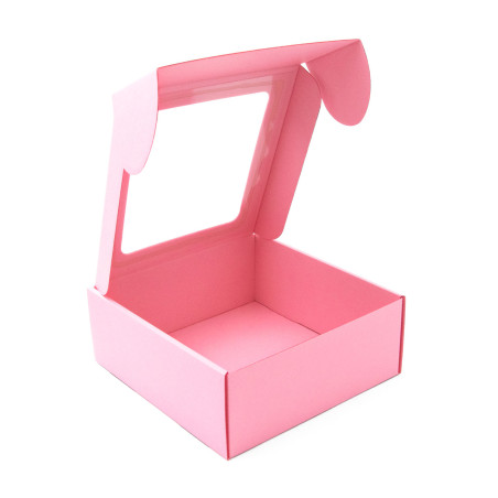 Pink Box with a PVC Window for Packing Sauce Jars