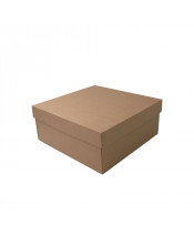 Didelė ruda kvadratinė dovanų dėžė, 14 cm aukščio