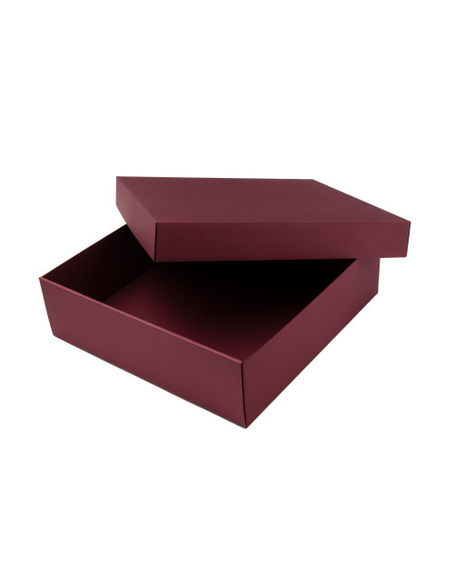 Didelė raudonos spalvos kvadratinė dovanų dėžė, 10 cm aukščio