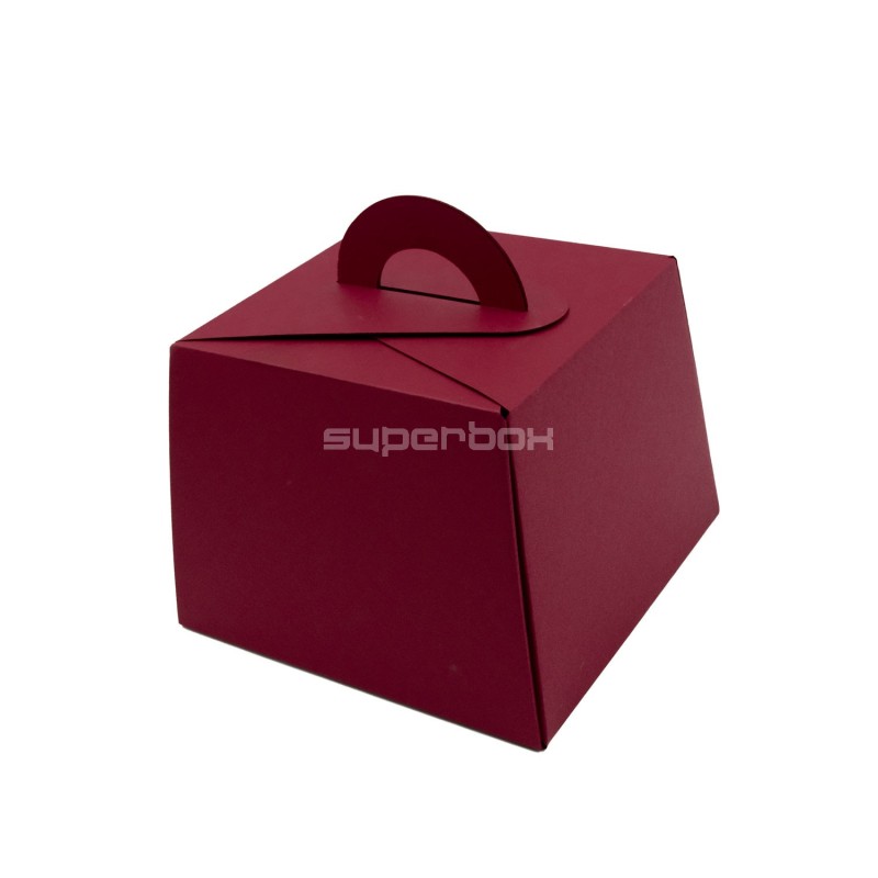 Cherry Red Gift Box with Handle for PANETTONE Sweet Bread