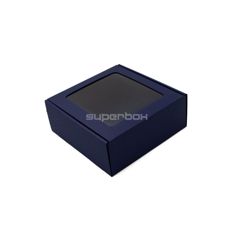 Navy Blue Box with a PVC Window for Packing Sauce Jars