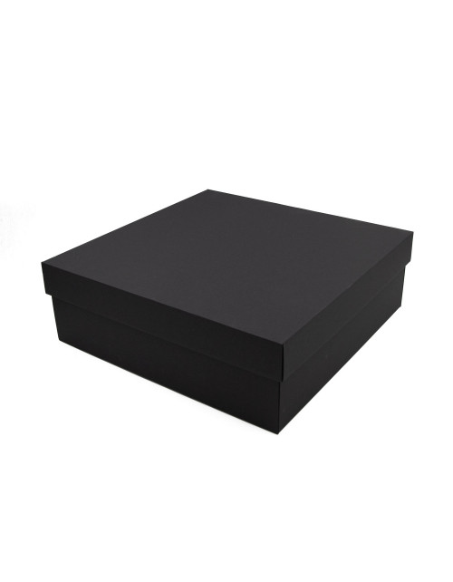 Didelė juoda kvadratinė dovanų dėžė, 12 cm aukščio