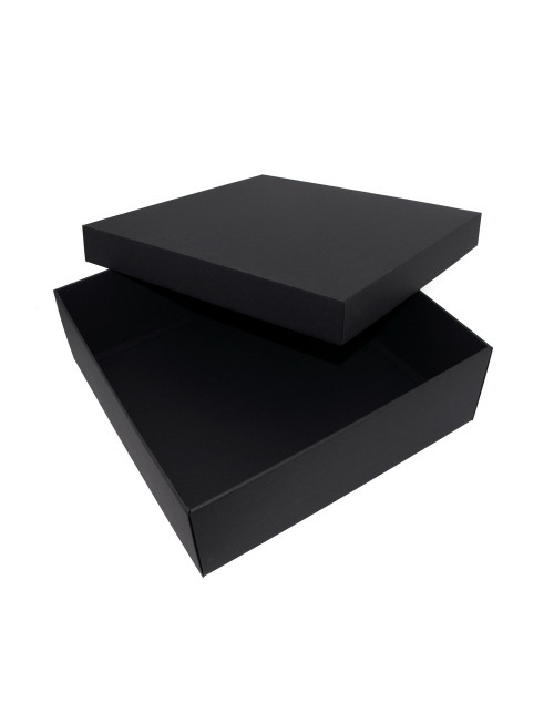 Didelė juoda kvadratinė dovanų dėžė, 12 cm aukščio