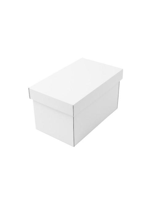 White Deep Cardboard Box with Lid for Packing Nuts