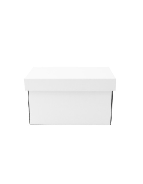White Deep Cardboard Box with Lid for Packing Nuts