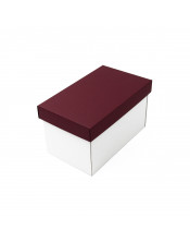 White Very Deep Cardboard Box with Wine Red Lid