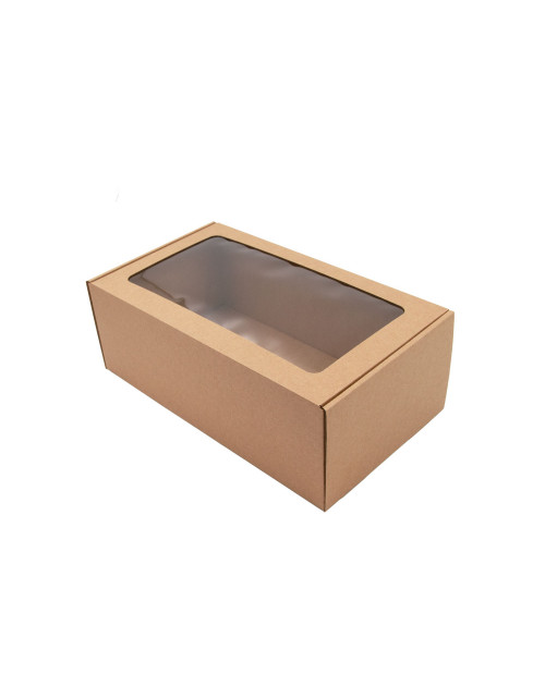 Natural Brown Box with Window 11 cm High