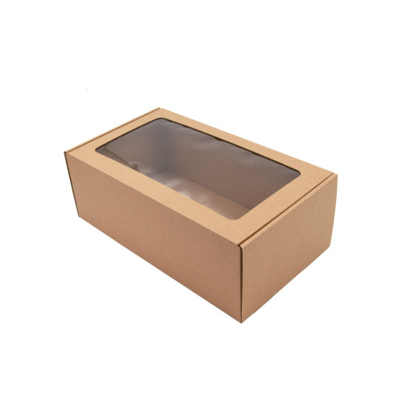 Natural Brown Box with Window 11 cm High