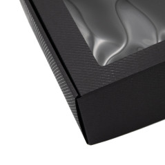 Extended Black Gift Box with Clear Window for Fancy Gifts Packaging