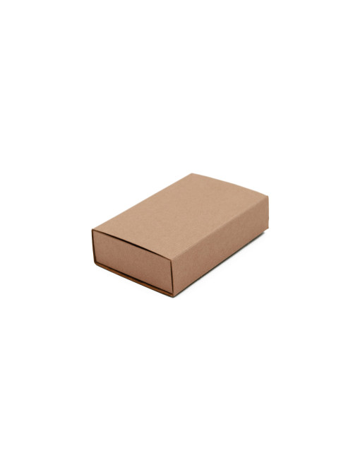 Ruda degtukų dėžutės tipo dovanų dėžutė iš kartono
