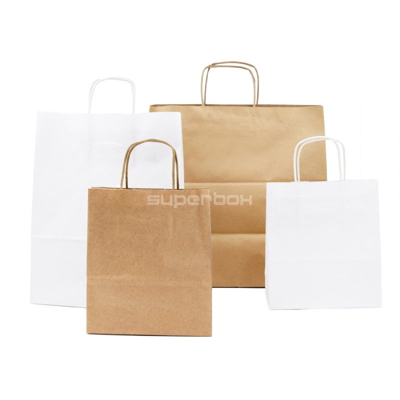 White Small Paper Bag with Twist Paper Handles