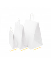 White Large  Paper Bag with Twist Paper Handles