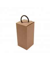 Vertical Brown Bottle Gift Box with Handle