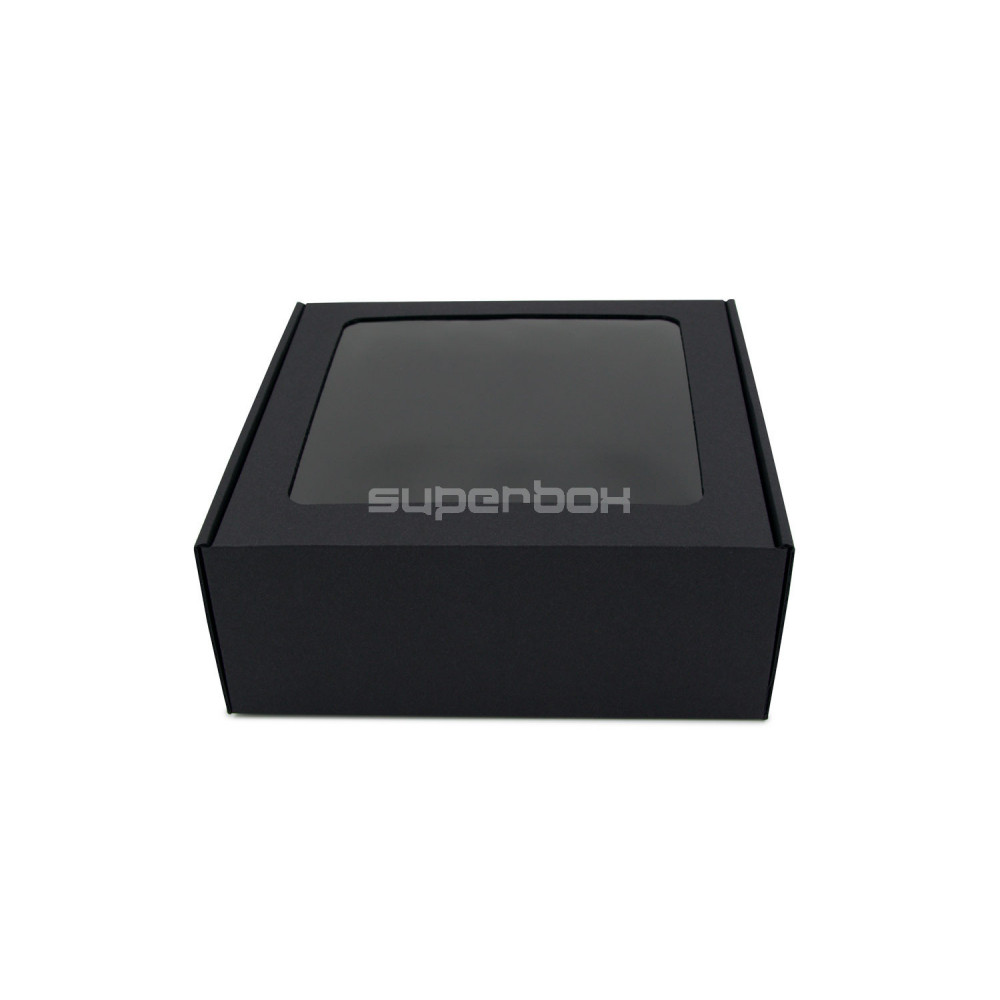 Black Square Gift Box with Clear Window