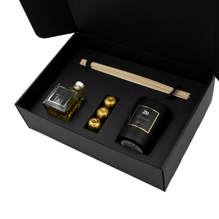 Juodas L dydžio gofro kartono įdėklas dėžutei