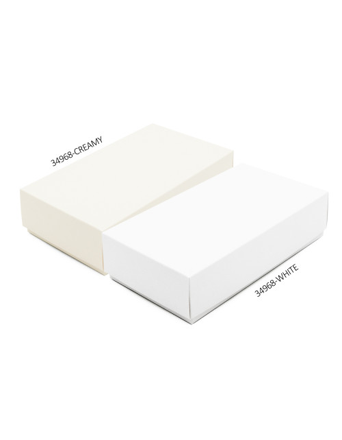 Kreminės spalvos dviejų dalių Macarons kartono dėžutė