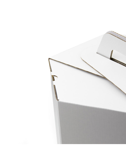 Baltā dāvanu kaste Lietuvas koka kūkai, 240 mm augstumā