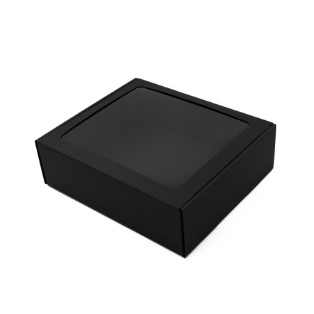 Solid Black Box With Window, 9 cm High